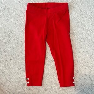 Janie and Jack Red Leggings Smooth Solid Fabric